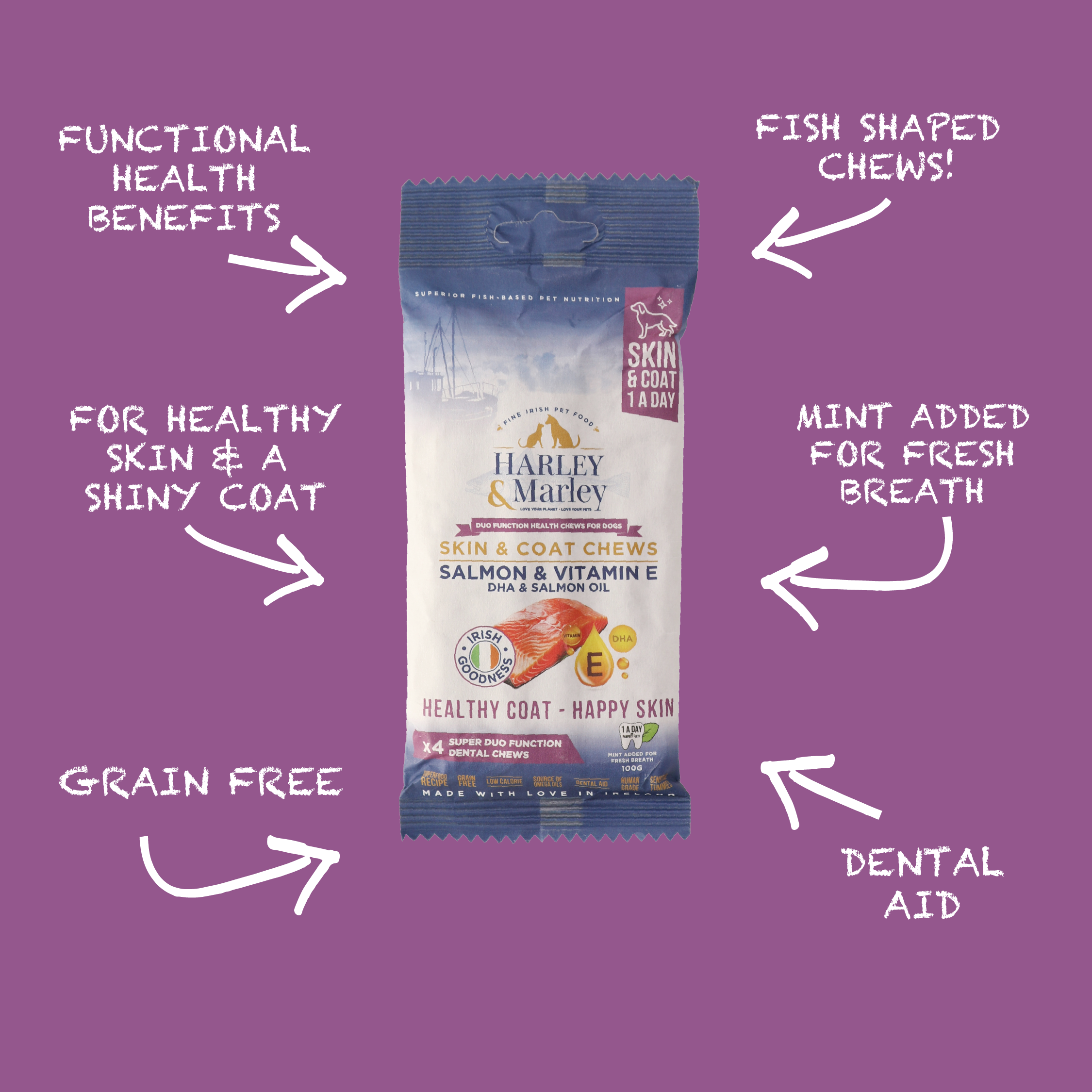 Skin & Coat Health Chews Duo Function Health Chews for Dogs